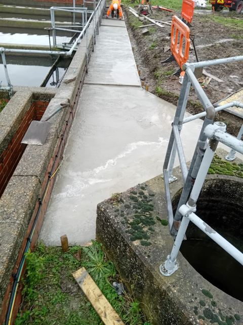 Concrete footpath pouring