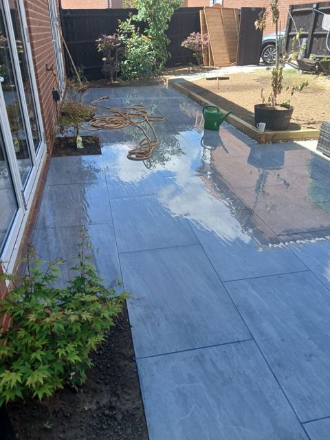 Grey garden patio