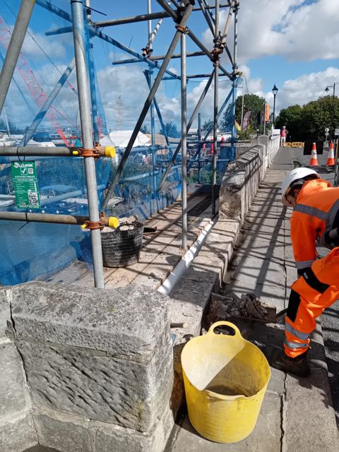 Harbour stone parapet repairs