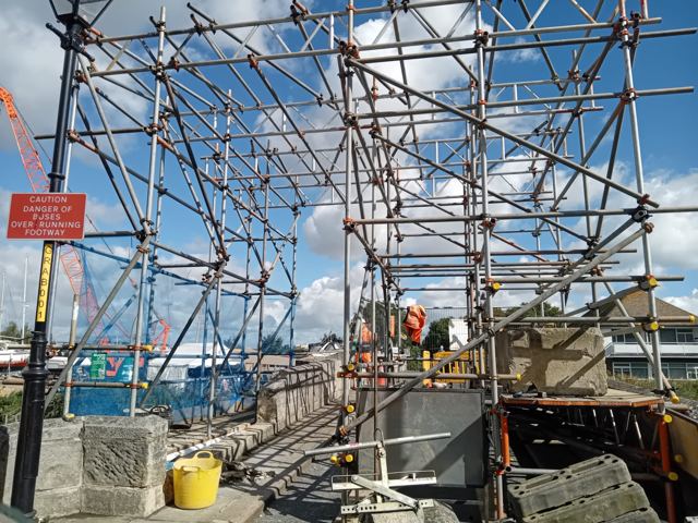Harbour stone wall repairs