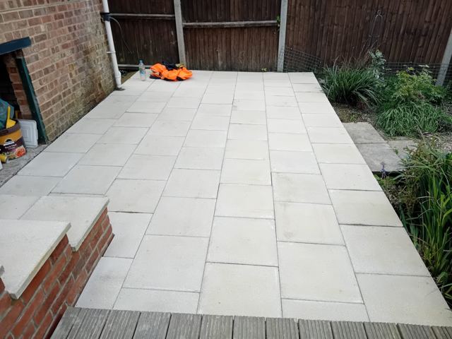 Paved garden patio