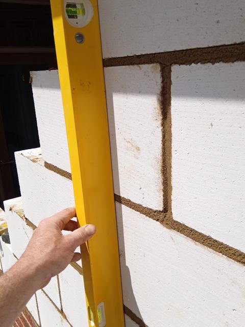 Porch blockwork level check
