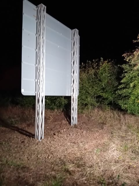 Road sign support installation