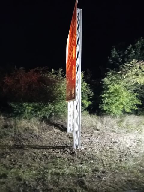 Road sign support installation