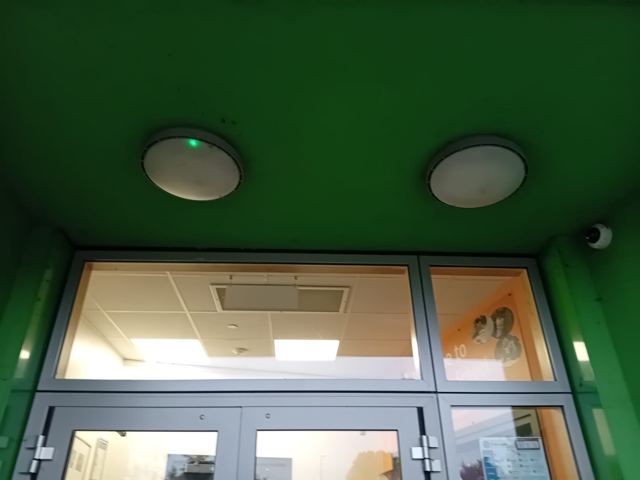 School entrance ceiling lights