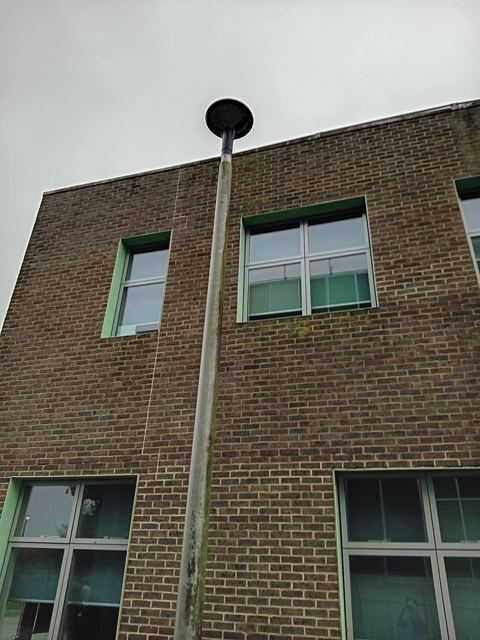 School exterior lamp post