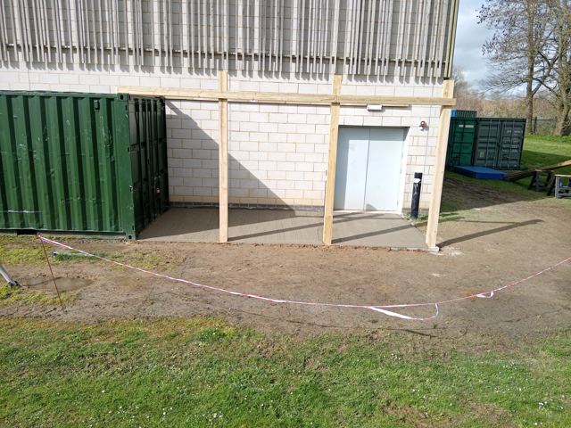 Timber canopy concrete base