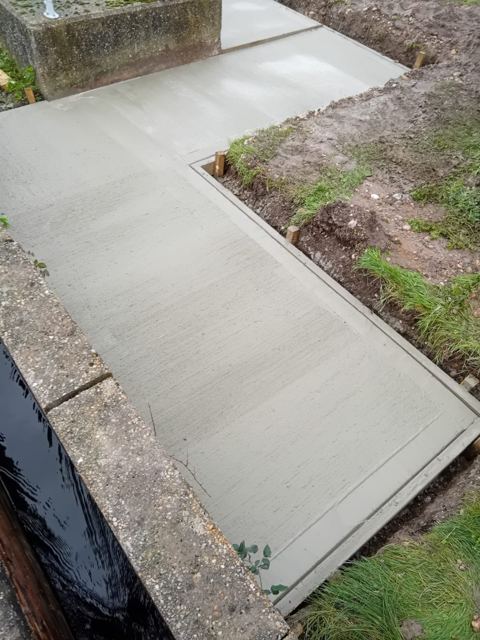 Water treatment concrete footpath