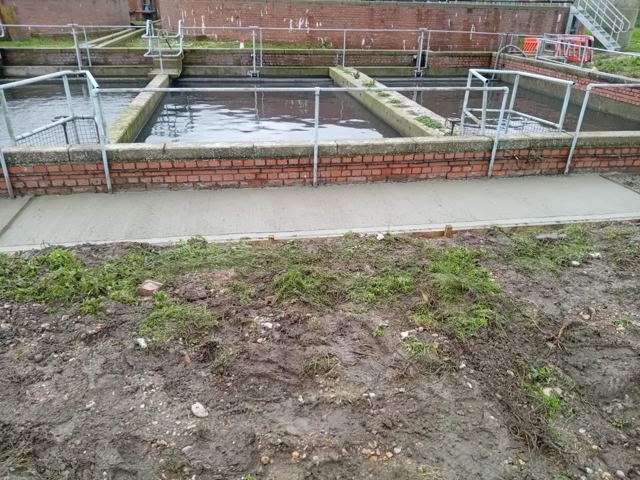 Water treatment concrete footpath